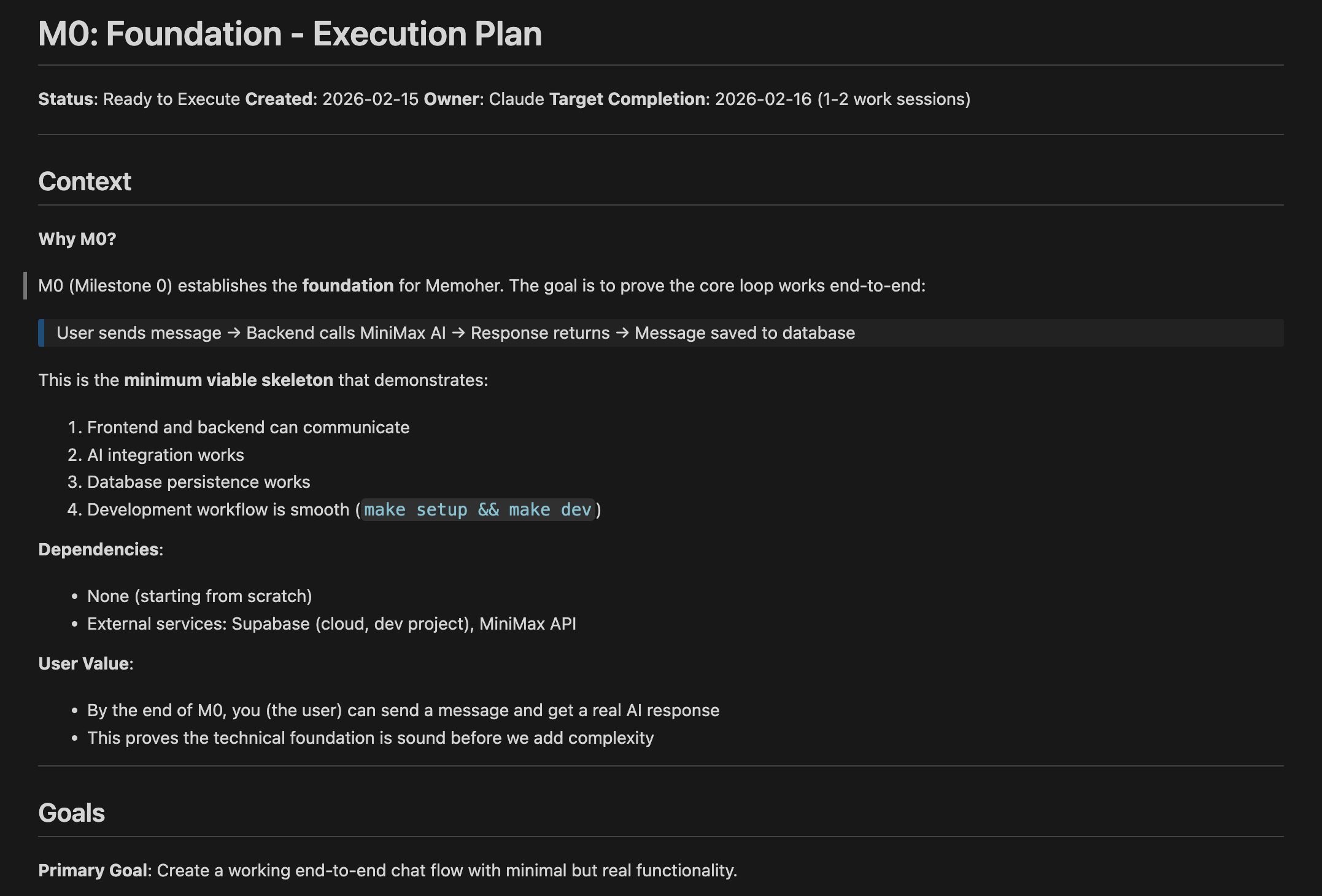 Architecture decisions for M0